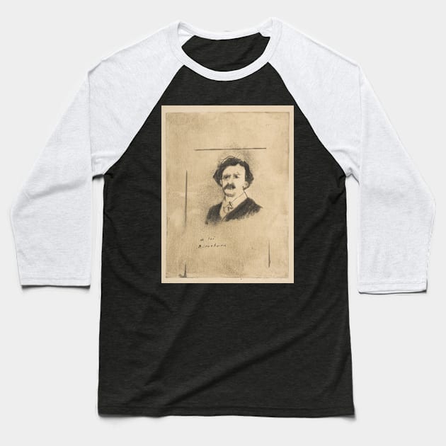 Portrait of Virginie Cardinal's Favorite, the Actor Crochard (illustration for La Famille Cardinal by Ludovic Halévy) Baseball T-Shirt by EdgarDegas